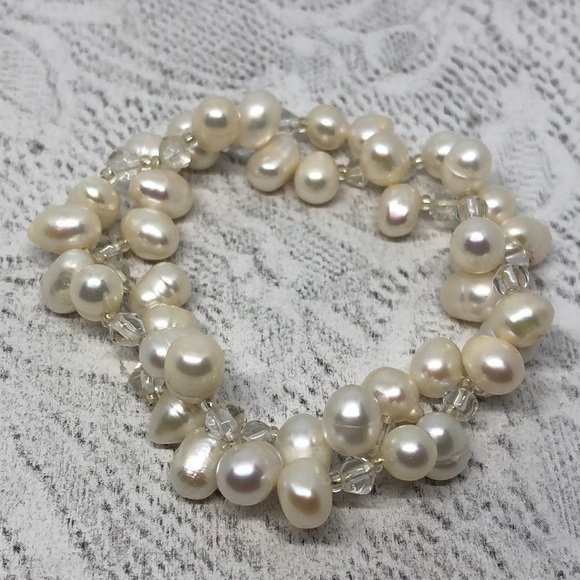 𝅺Curated bundle artisan made  freshwater pearls necklace and bracelet - Picture 2 of 5